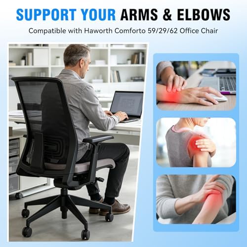 Armrest Pads Replacement for Haworth Comforto 59/62 Office Chair,Black (one Pair)