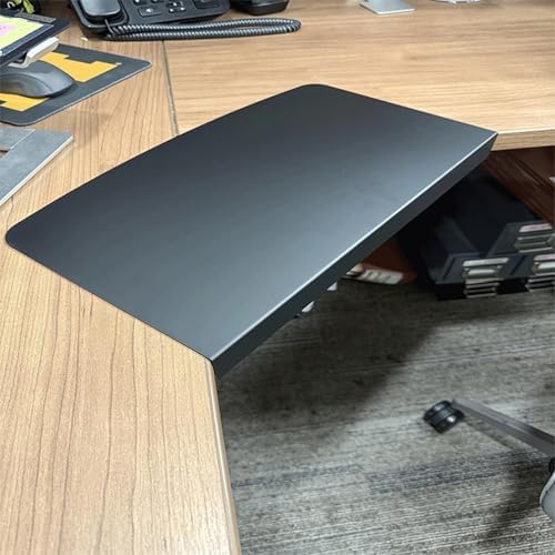 Asixxsix 17 inch Corner Desk Connector, Stainless Steel L Desk Platform Extender with Screw Clamp, for Keyboard Tray Mount on L Shaped Workstation and Home Office