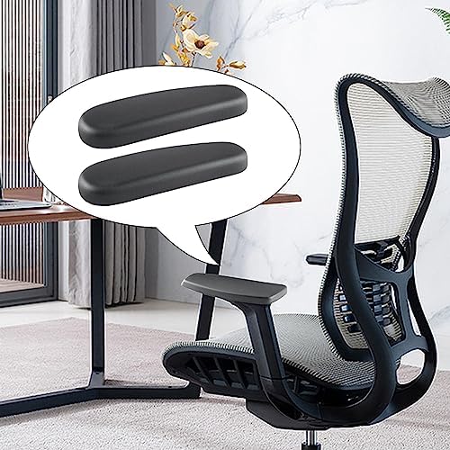 Office Chair Armrest Replacement Pads Caps Mesh Computer Chair Parts Accessory Mounting Holes 4inch Sturdy 1 Pair PU Leather (Style B)