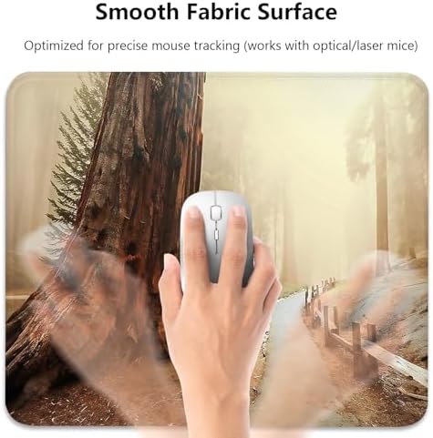 Ancient Giant Sequoia Tree in Misty Mouse Pad, Redwood Forest Desk Mat
