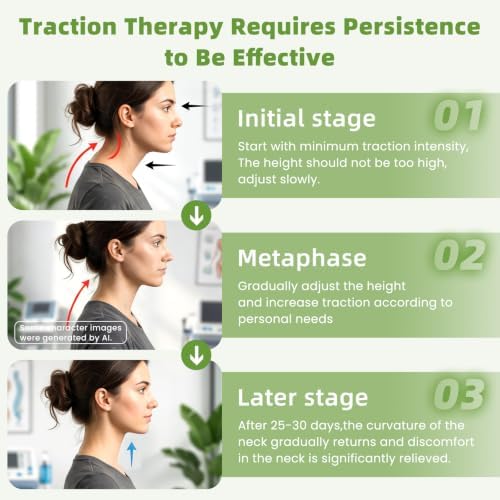 Adjustable Neck Traction Device for Spine Decompression and Pain Relief, Neck Braces for Neck Pain and Support,Neck Stretcher Cervical Traction