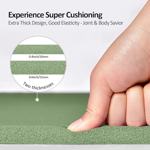 Gruper Yoga Mat Non Slip, 10/15mm Thick NBR Extra Thick Yoga Mat