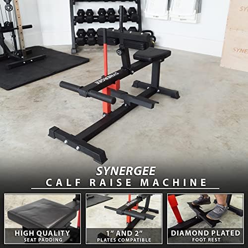 Synergee Seated Calf Raise Machine – 550 lb Max Capacity