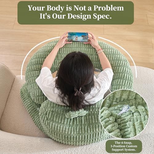17" Reading Pillow for Bed,U Shaped Arm & Elbow Support,Green Corduroy