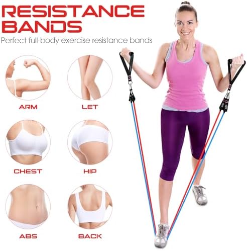 Resistance Bands with Handles, 5 Level Exercise Bands, 150LBS Workout Bands