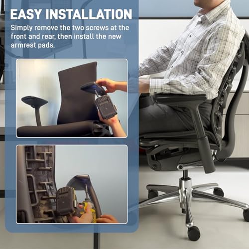 Arm Pads Replacement for Herman Miller Embody Office Chair - Arm Rest Caps for Adjustable Arms, Fit Embody Arm Caps - Ergonomic Desk Chair Accessories(1-Pair)