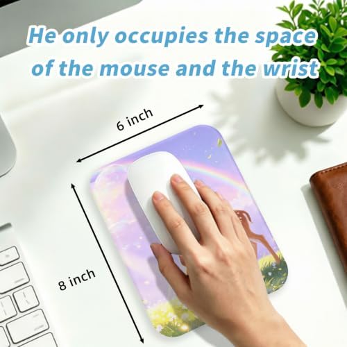 Small Mouse pad, with Edge-Sewn Design, extends Service Life by Twice, occupying the Optimal Size for the Mouse and Wrist Position. (Deer)