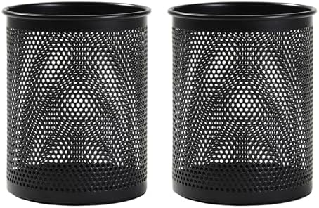 Comix 2 Packs Mesh Pen Holder, Desk Organizer for Home Office, Black