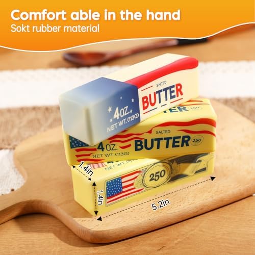 3 Pack Butter Squishy Slow Rising Stress Relief Toy - Realistic Butter Stick Squeeze, Soft PU Foam Fidget for Anxiety & Sensory Relief, Cute Desk Decor for Kids, Office, School & Daily Use
