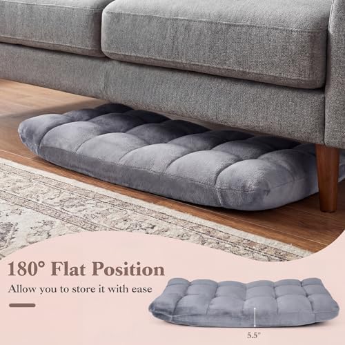 GIANTEX Floor Chair with 14-Position Adjustable, Couch Recliner (Grey)