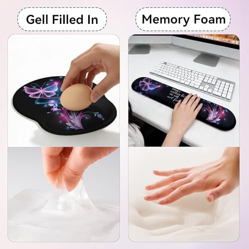 Desk Mat Set Keyboard and Mouse Pad with Wrist Rest Support