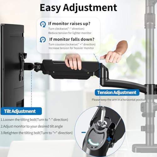 Triple Monitor Mount Fits Max 32" Computer Screen Triple Stand