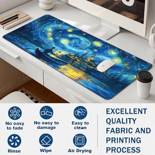 Mouse Pad Gaming - Desk Mat for Keyboard and Mouse - Large Mouse Pad for Desk, Mousepad (35.4" X 15.7") with Non-Slip Base, Desks Pad Mat Office and Home