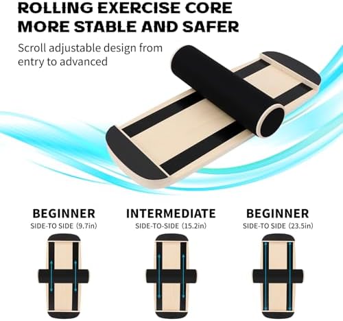 Balance Board for Adults, Wooden Surf Trainer with Roller