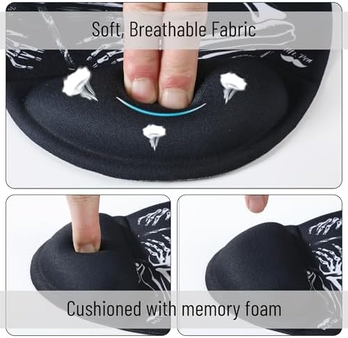 Mr. Pen- Ergonomic Mouse Pad with Wrist Rest, Grim Reader Design