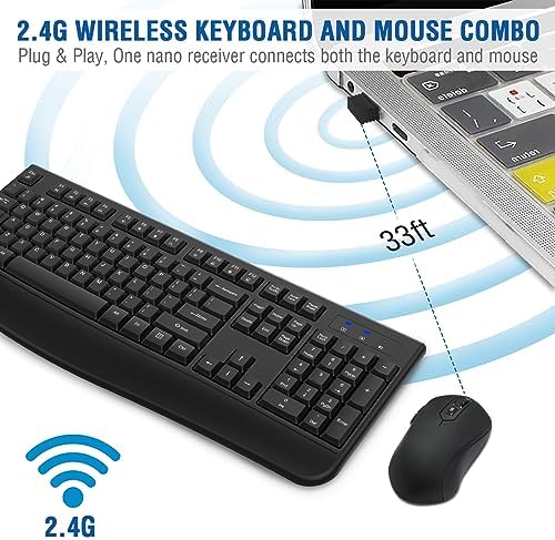 EDJO Wireless Keyboard and Mouse Combo, USB Plug & Play (2 Pack)