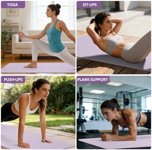 Gruper Yoga Mat Non Slip, Anti-Tear Workout Mat with Carrying Strap and Bag