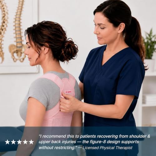 Fit Geno Posture Corrector for Women Lite, Upper Back Brace for Slouching