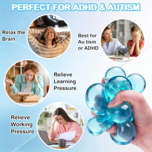 Cube Squishy Stress Relief Toys, Clear Sensory Fidget Toys for Anxiety & ADHD, Soft Slow Rising Squeeze Toys for Desk Office, Cool Gadgets Gifts for Teens and Adults
