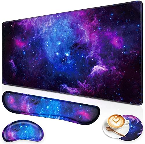 Canjoy Desk Mat with Wrist Rest, Keyboard and Mouse Pad Wrist Support Pad ﻿