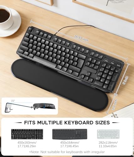 JIKIOU Computer Keyboard Wrist Rest Stand with Wrist Pad for Desktop Black