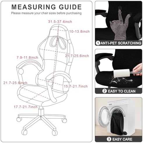 Gaming Chair Cover Game Chair Seat Cover for Reclining Racing Chair, Black