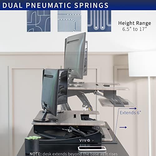 VIVO Dark Gray 36 inch Standing Desk Converter, DESK-V000VG