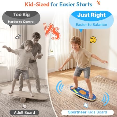 Sportneer Kids Balance Board, 4-Mode Adjustable Balance Trainer