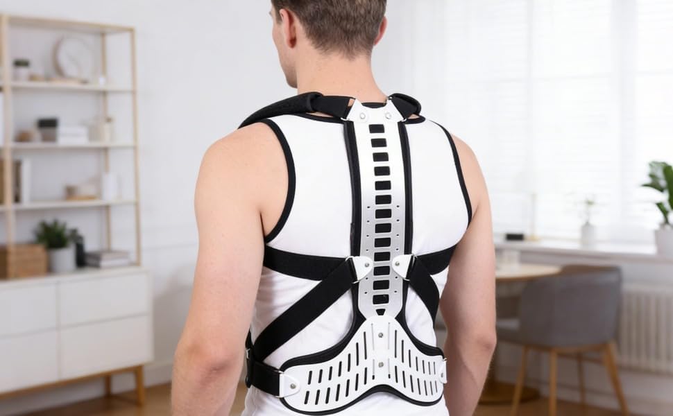 Back Brace for Kyphosis and Hunched Back, Posture Corrector with Adjustable Straps, Adult Size, Breathable Fabric, Back Support Prevents Slouching
