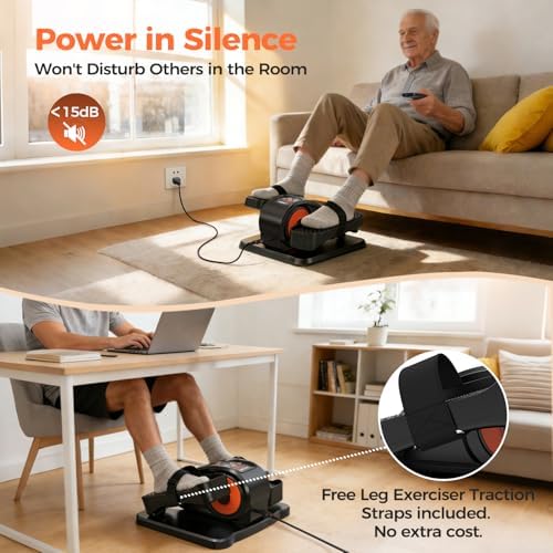 ESL Under Desk Elliptical, Electric Elliptical Leg Exerciser for Seniors