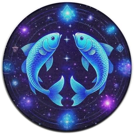 Large Machine Washable Circular Rugs, Home Decor Round Mat for Living Room Sofa Office Astrology