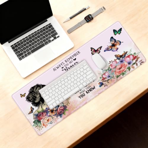 Floral Large Mouse Pad Non-Slip Rubber Long Gaming Desk Mat