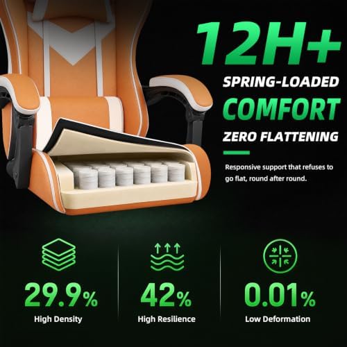 Gaming Chair Ergonomic Gamer Computer Office Chair,Footrest Lumbar Support