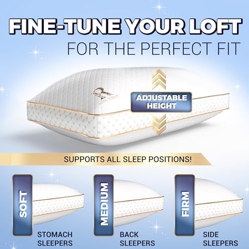 Royal Therapy 2-Pack King Memory Foam Pillow, Adjustable Shredded Odor-Free Bed Pillow for Neck & Shoulder Pain Relief, Breathable Support for Back, Stomach, Side Sleepers, AirFlowPRO