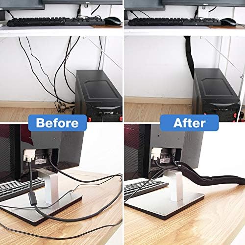 JOTO 4 Pack Cable Management Sleeve 19-20 Inches -Black