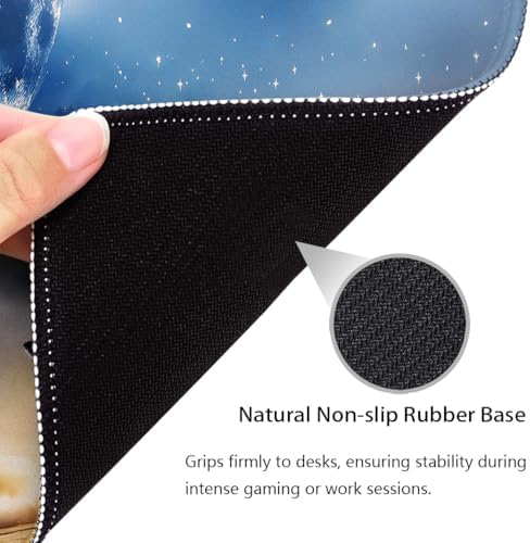 Wolves Howling at The Moon Mouse Pad, Reinforced Stitched Desk Mat