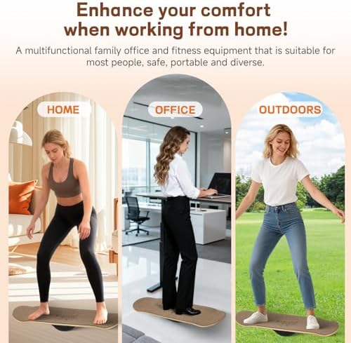 Balance Board- Gift for Adults & Kids,Wood Wobble Balance Trainer Board