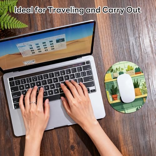 Oval Mouse Pad 6x8in Non-Slip for Laptop,Cute Cat
