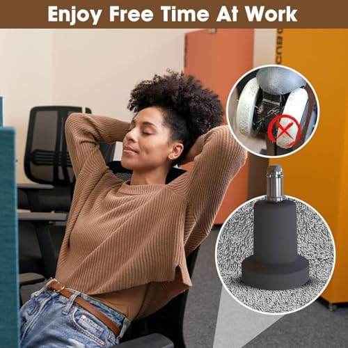 Bell Glides Replacement Office Chair or Stool Swivel Caster Wheels to Fixed Stationary Castors (Bell Glides Short) (10)