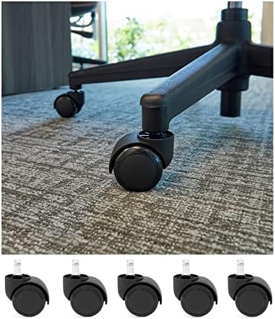 Office Chair Wheels Grykot Chair Wheels Replacement 5-Pack, Office Chair Casters Heavy Duty Replacement for Hardwood Floors and Carpet, 2 inch Fits 99%, Black