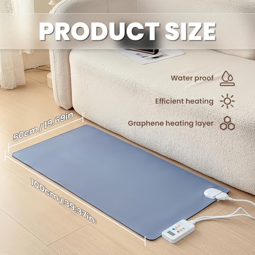 Heated Mats Floor, 20"x 39" Heated Rug Mat, for Living Room Office