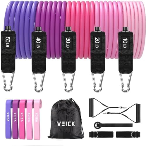 VEICK Resistance Bands with Handles, Exercise Tube Bands Set for Workouts