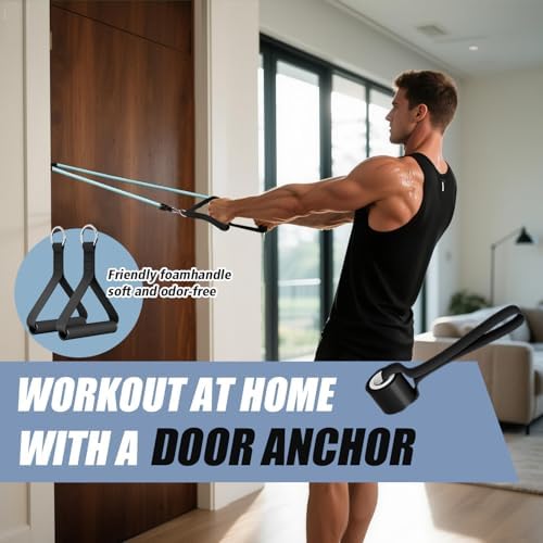 WHATAFIT Resistance Bands with Handles, 150 lb Exercise Bands Set
