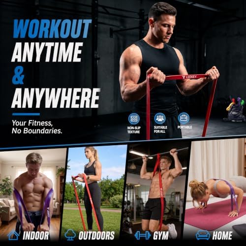 LEEKEY Resistance Bands Set for Pull Up Assistance & Exercise