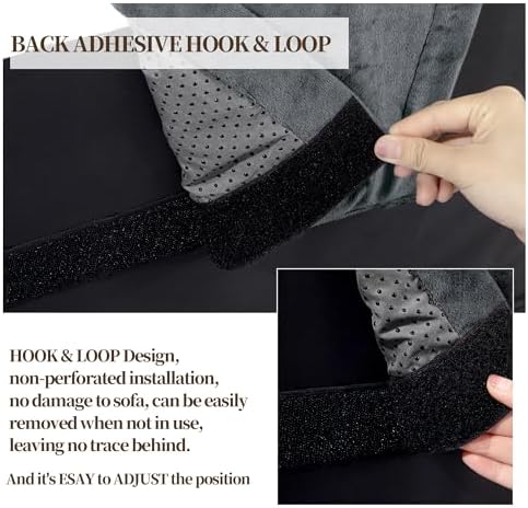 HOMBYS Memory Foam Neck Pillow for Recliner, Adjustable Headrest Cushion with Soft Plush Fabric and Medium Firm Filling, Design for Recliner Sofa Armchair, Machine Washable and Non-Slip (Dark Gray)