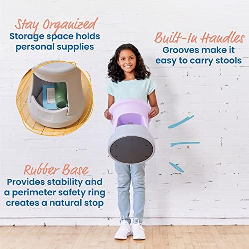 ECR4Kids Active Storage Wobble Stool, 15in Seat Height, Childrens Furniture, Light Purple/Light Grey