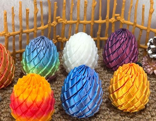 3D Printed Twisty Fidget Dragon Eggs, Rotating Sensory Desk Toys(4pcs)