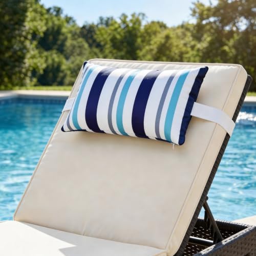 2 Pcs Outdoor Headrest Pillow for Patio Chaise Lounge 11"x16"