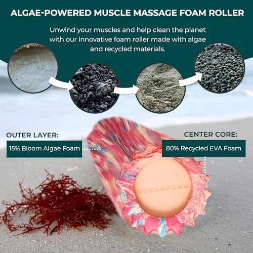 Oceanfoam Ripple Small Foam Roller for Physical Therapy (Cotton Candy)