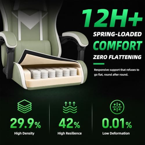 Gaming Chair Ergonomic Gamer Computer Office Chair,Footrest Lumbar Support